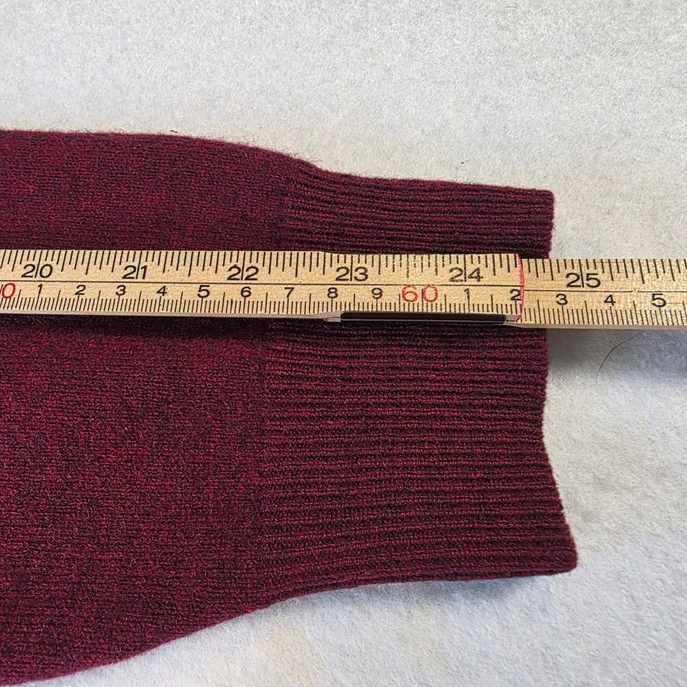 Saddlebred 1888 Mens Burgundy 100% Fine Cashmere V-Neck Sweater Size L - Picture 6 of 6